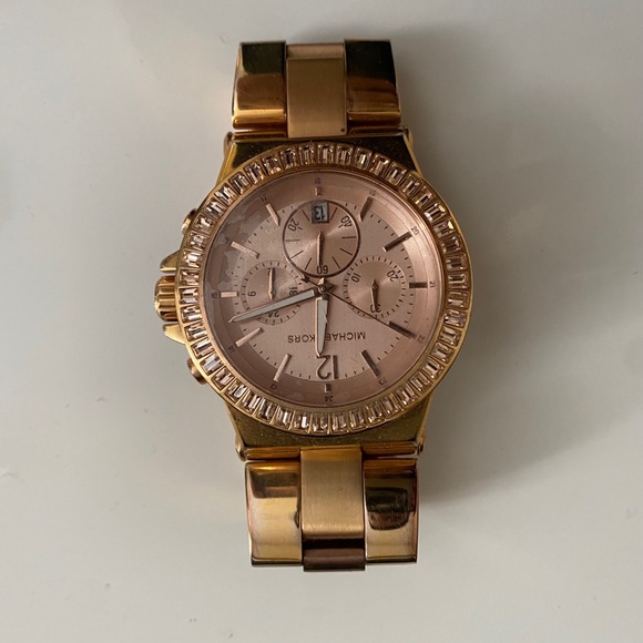 MICHAEL KORS Rose Gold Baguette Chronograph Watch - Picture 5 of 6